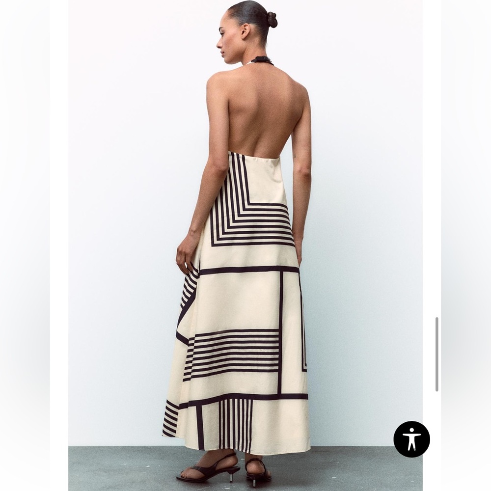 Zara Black and White Backless Dress Small NWT GORGEOUS - Picture 6 of 13